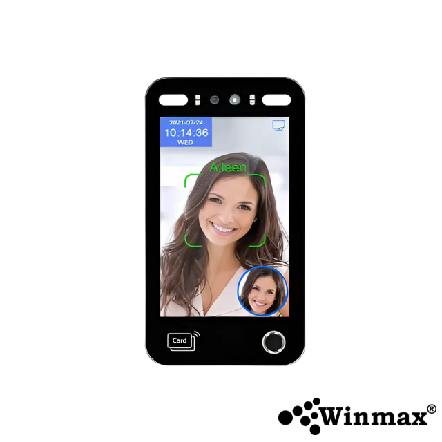 AI Intelligent Access Control System Face Recognition IPS HD 8 inch - Support QR Code and Fingerprint Connect WiFi/USB WINMAX-AI18EF
