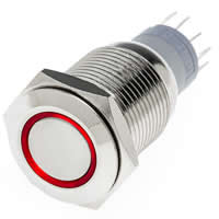 สวิตช์พาวเวอร์ เปิด ปิด 12V DC LED Power Push Button Switch สีแดง SWS0010