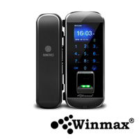 กลอนประตูล็อคกระจก ด้วยรหัสผ่าน ลายนิ้วมือ สมาร์ทการ์ด รุ่น Winmax-IGLASSII-B