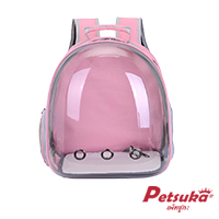กระเป๋าสะพายสัตว์เลี้ยง Petsuka แบบแคปซูลอวกาศ ด้านหน้าโปร่งใส สีชมพู BAG-P01P