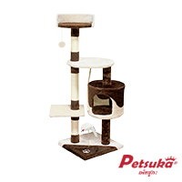 คอนโดแมว Petsuka พร้อมเสาลับเล็บ ความสูง 117 ซม. Petsuka Cat Trees Cat Condo Brown Color