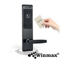 ประตูล็อคโรงแรมดิจิตอล Winmax Hotel Lock สแตนเลส ด้วยบัตร RFID โรงแรม รุ่น Winmax-P12B