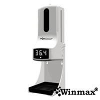 เครื่องจ่ายแอลกอฮอล์ แบบน้ำ พร้อมวัดอุณหภูมิอัตโนมัติ พร้อมฐานรอง Winmax-K9 Pro