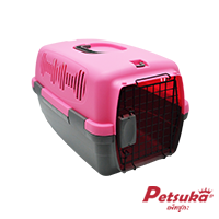 กล่องใส่สุนัขและแมว Petsuka Pet Cage กรงหิ้วสำหรับเดินทาง สีชมพู CAG-P01P