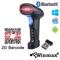 เครื่องอ่านบาร์โค้ดไร้สาย Bluetooth Barcode รองรับบาร์โค้ด 1D 2D QR Code  Winmax-P307