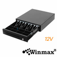 ลิ้นชักเก็บเงิน Cash Drawer เก็บธนบัตร 4 ช่อง เหรียญ 8 ช่อง 12V Winmax-DW-408DV