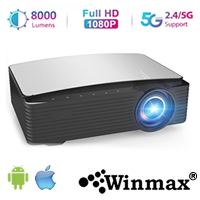 Projector High Brightness 8000 lumens HD Projector 1080p LED LCD Winmax-Y02