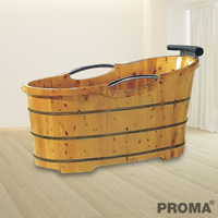 Wood Bathtub Bucket Freestanding Solid Japan Style