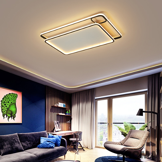 Lights Ceiling Minimal Warm Rectangle Light Ceiling Lamp