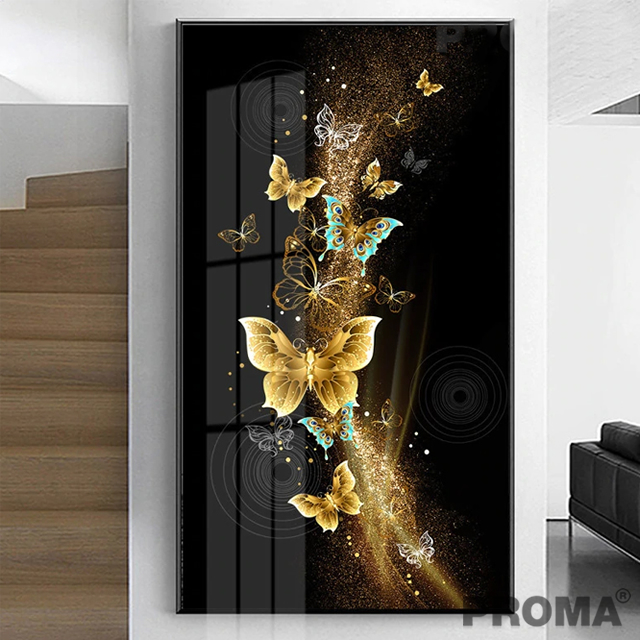 Auspicious Golden Butterfly Wall Art Canvas