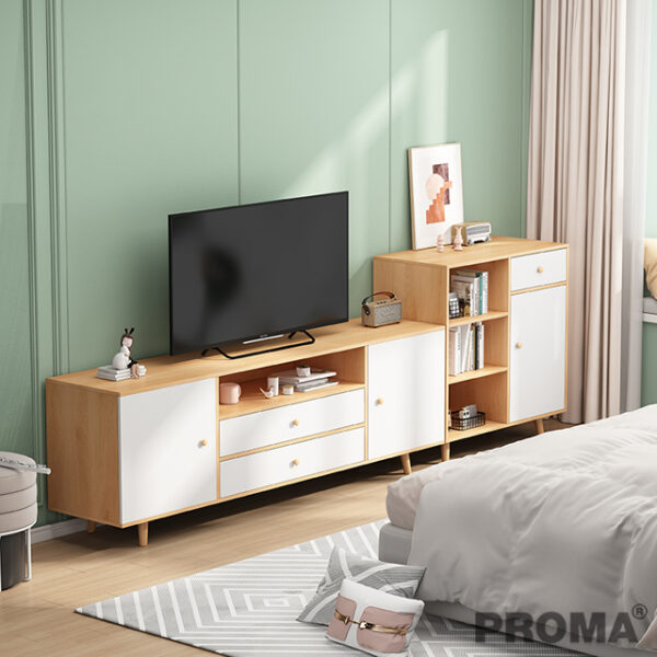 TV Floor Cabinet Home Living Room Table Wood