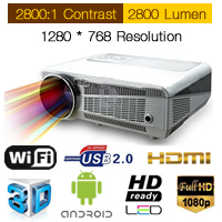 Android 4.2 Projector WIFI  Full HD LED 2800 Lumens