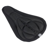 Cycling Bike 3D Silicone Gel Pad Seat Saddle Cover Soft (Black)