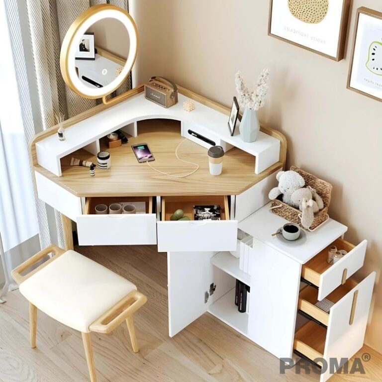 LED Makeup Dressing Desk Comoda Vanity LED Light Mirror Dressers