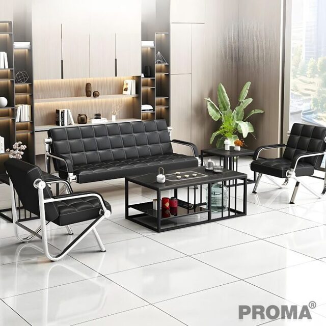 Leather Sofa For Office Quests, Very Luxurious, Simple and Modern Design.