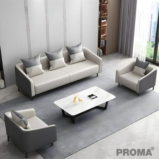 Modern leather sofa for office, modern design