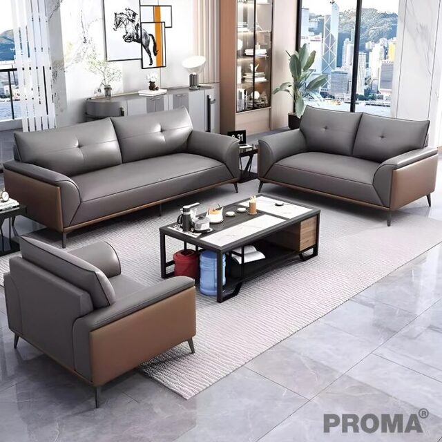 Luxurious design leather sofa set leather office sofa