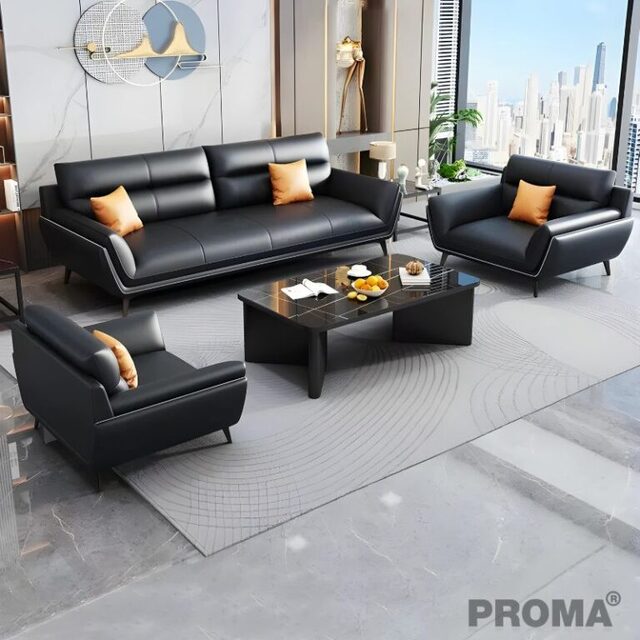 Office leather sofa set, elegant design, simple and classy