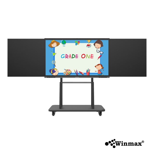 อินเตอร์แอคทีฟสมาร์ทบอร์ดพร้อมกระดานดำ 2CPU 2in1 Windows / Androids OS สำหรับการเรียนการสอน 75 นิ้ว 4K Winmax รุ่น Win-IBB33-75