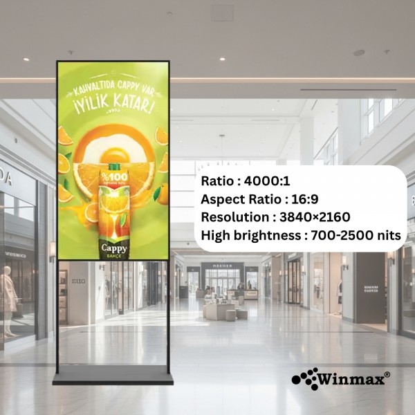 ป้ายโฆษณาดิจิตอล (ความสว่างสูง) 4K 49 นิ้ว Digital Signage (High-brightness) รุ่น WINMAX-GLP49