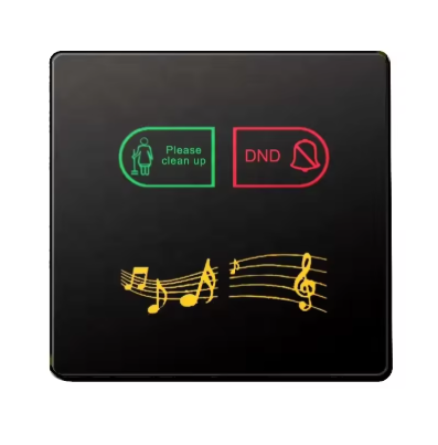 ป้ายห้ามรบกวน-กำลังทำความสะอาดหน้าห้องโรงแรม ขนาด 90*86 มม. พร้อมกริ่ง