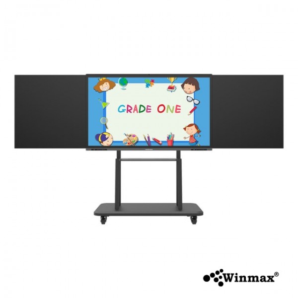 อินเตอร์แอคทีฟสมาร์ทบอร์ดพร้อมกระดานดำ 2CPU 2in1 Windows / Androids OS สำหรับการเรียนการสอน 86 นิ้ว 4K Interactive Smartboard with Blackboard for Education Winmax รุ่น Win-IBB33-86