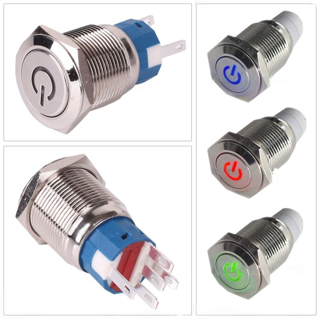 พาวเวอร์สวิตซ์ แอลอีดี เปิด ปิด 12V DC LED Power Push Button Switch พาวเวอร์สวิตซ์ แอลอีดี เปิด ปิด 12V DC LED Power Push Button Switch