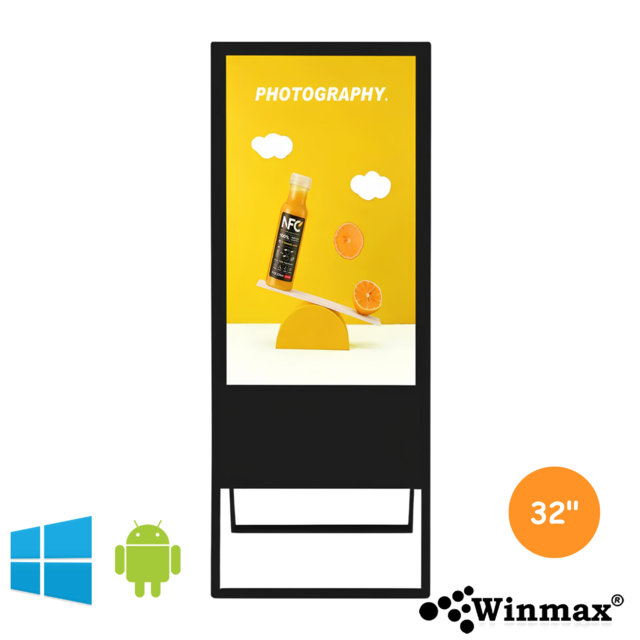 ป้ายโฆษณาดิจิตอล แบบเคลื่อนย้ายได้ Winmax Portable Signage 32 นิ้ว 